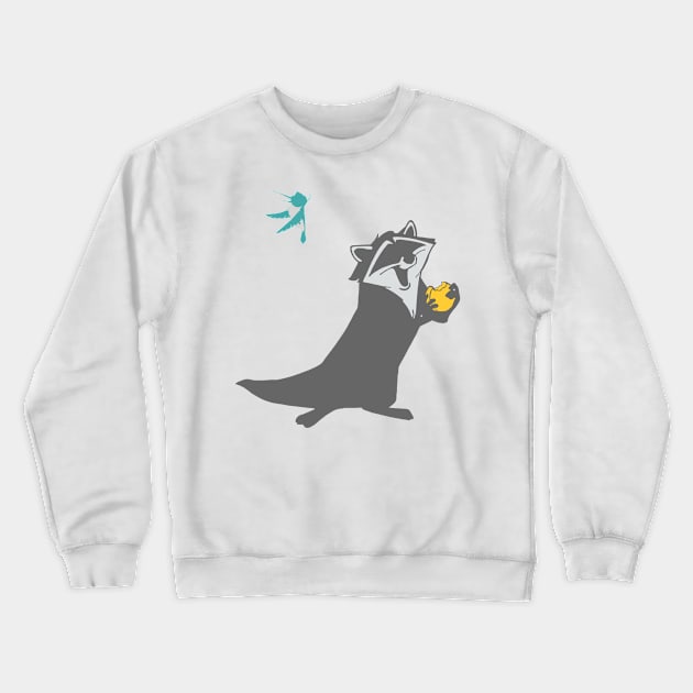 Bird and Raccoon Crewneck Sweatshirt by beefy-lamby